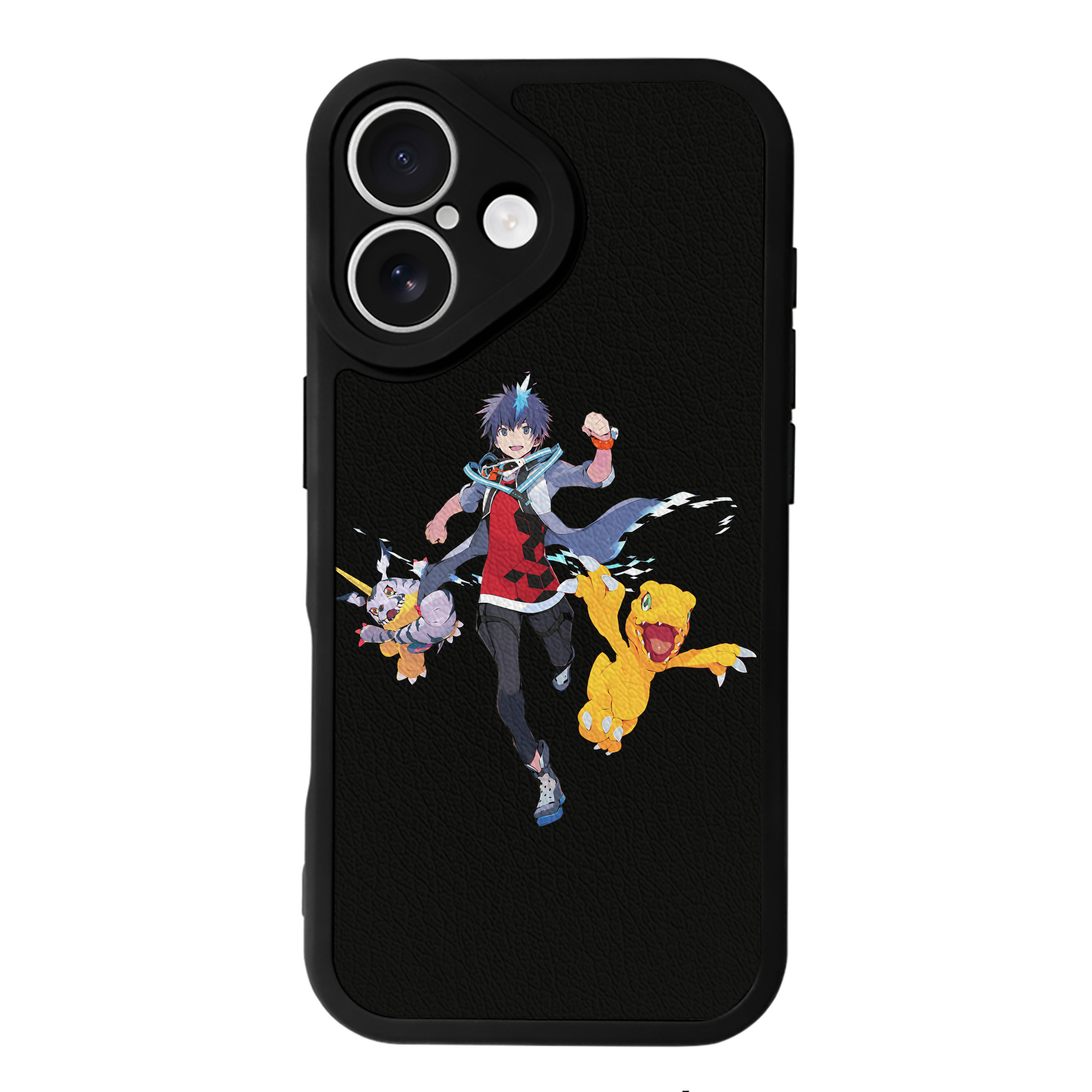 （画像用） Digimon デジタルモンスター/デジモン 【iPhone 16シリーズ対応】シリコンスマホケース（レザー調） 材質：シリコン